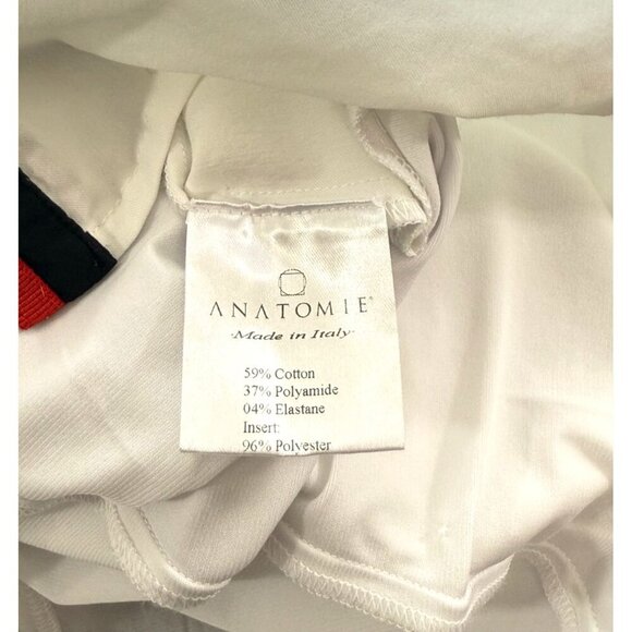 Anatomie Button Down Shirt White Mixed Fabric Zip Sides Long Slv Stretchy Size S - Picture 11 of 13